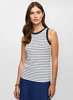 Striped Rib-Knit Tank Top