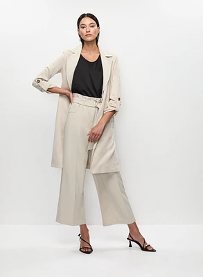 Faux Suede Jacket & High-Rise Belted Pants