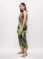 Graphic Palm Print Maxi Dress