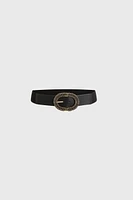 Oval Buckle Elastic Belt