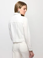 Frayed Linen-Blend Jacket