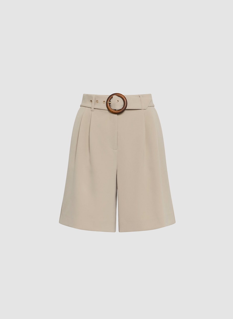 Pleated Belted Shorts