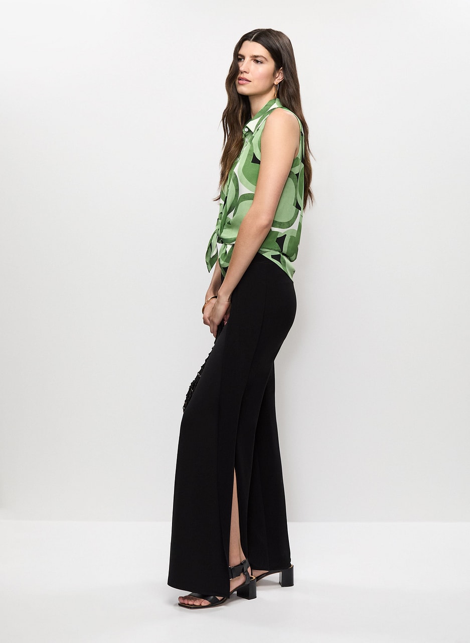 High Slit Flare Leg Pants