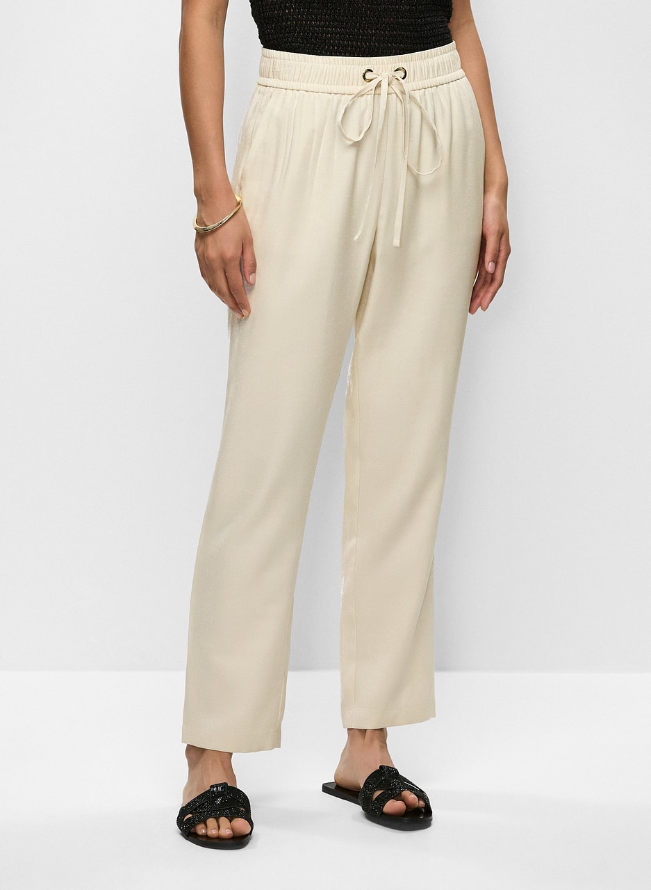 Elastic Waist Straight Leg Pants