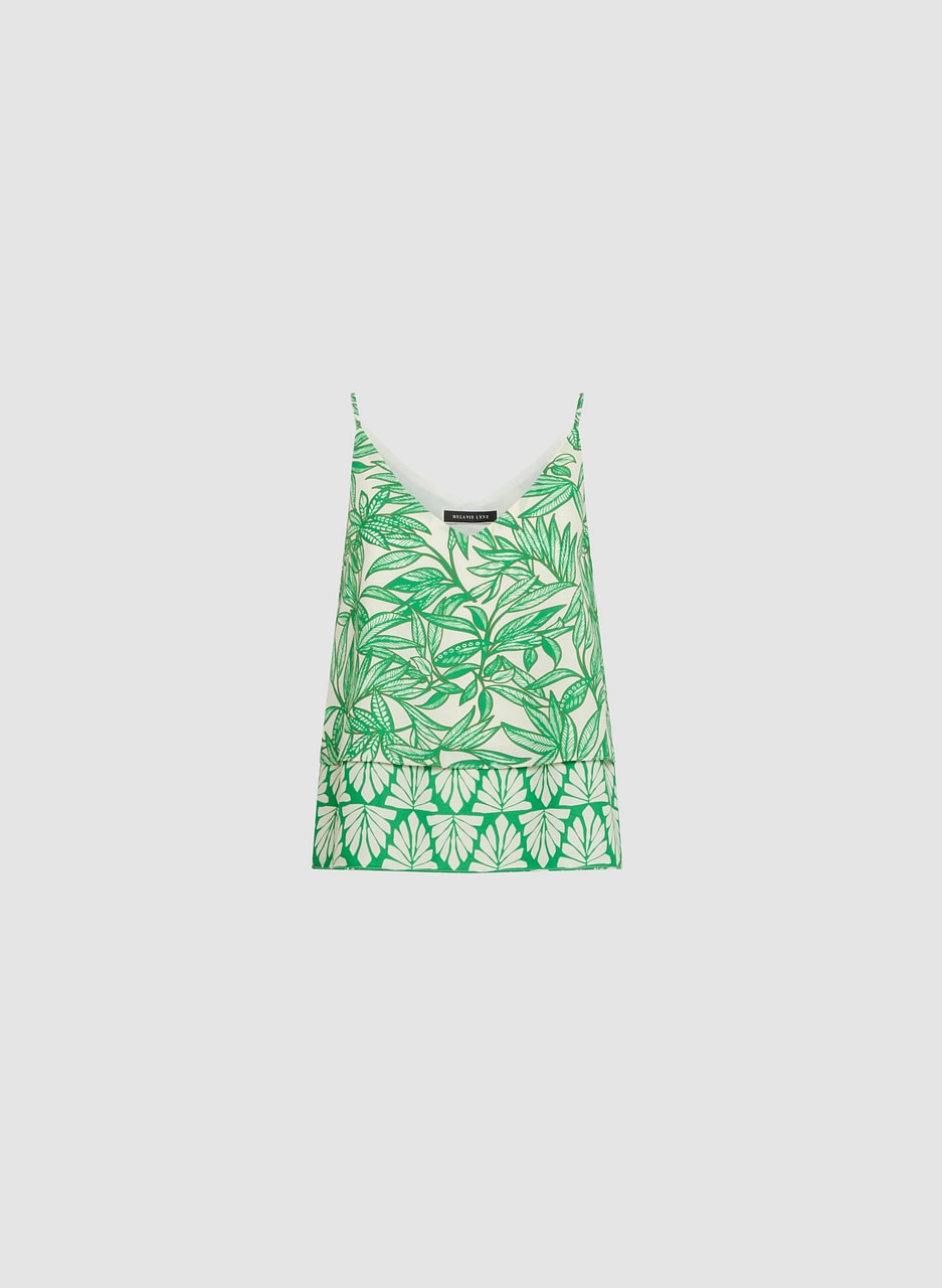 Palm Print Tiered Camisole