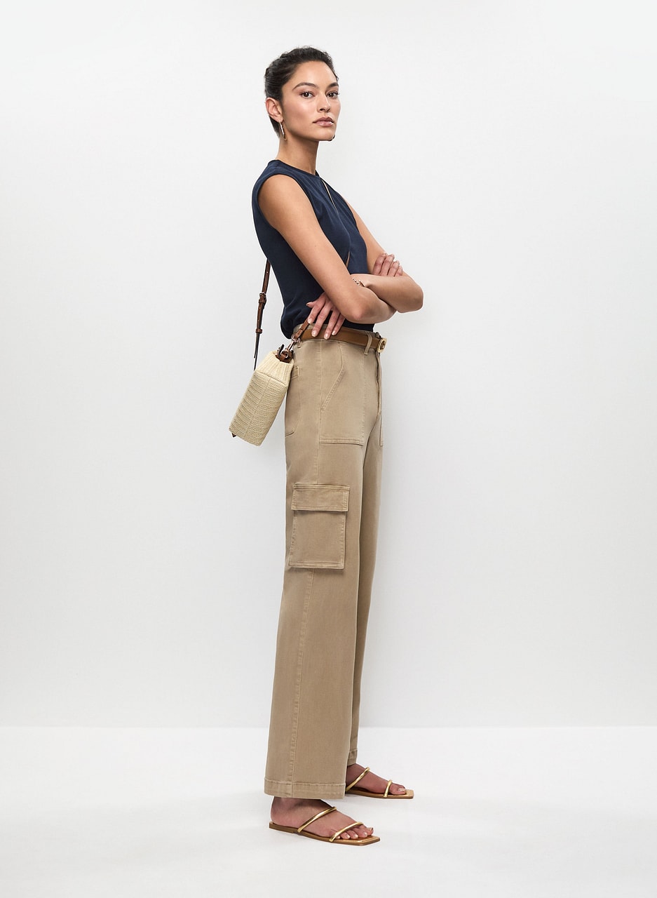 Crew Neck T-Shirt & Wide Leg Cargo Pants