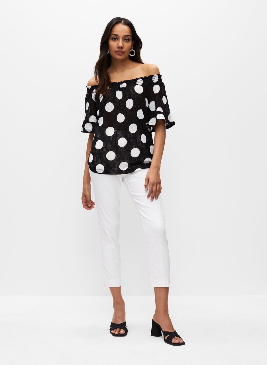 Off-the-Shoulder Polka Dot Top