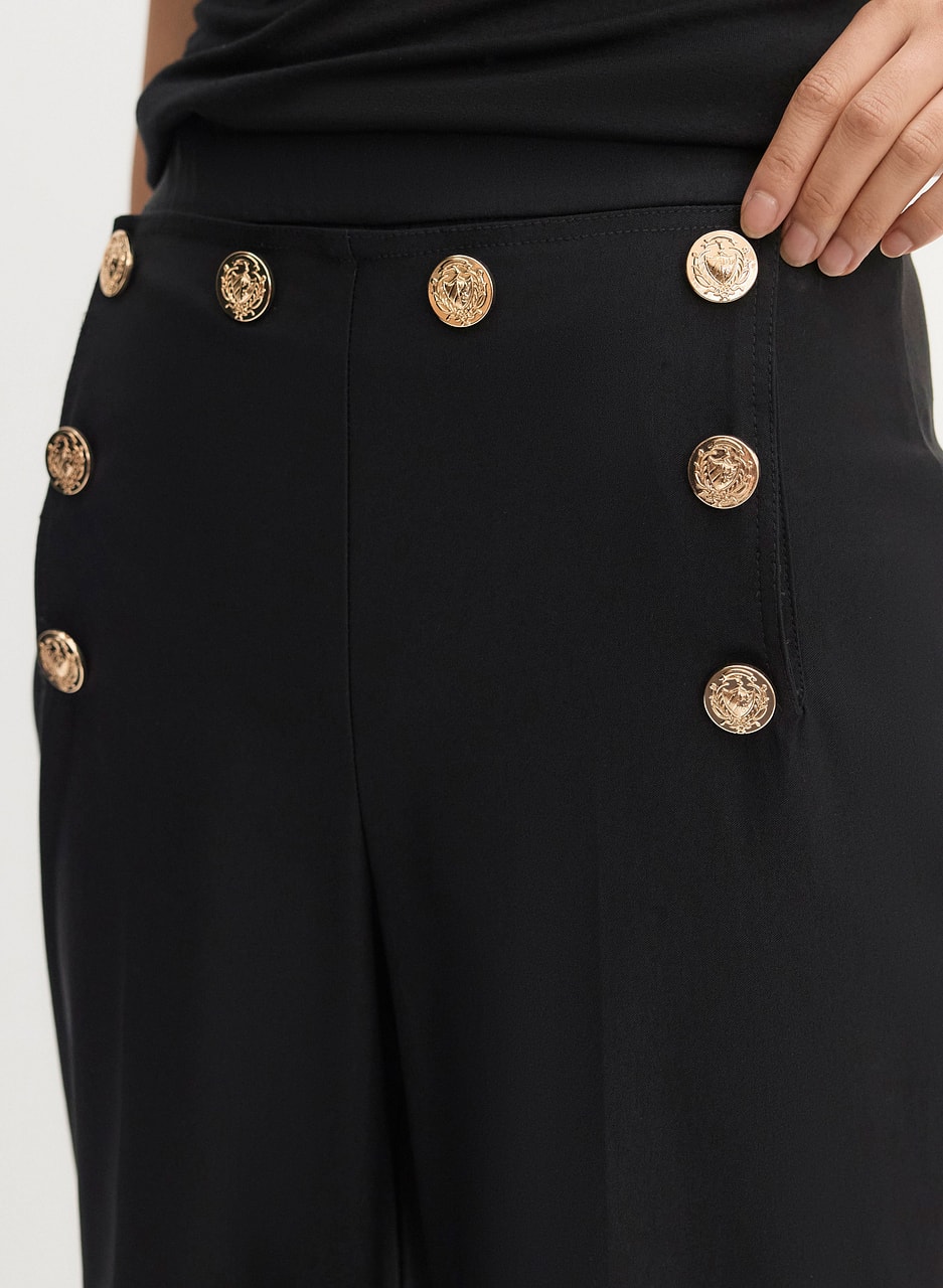 Joseph Ribkoff - Wide Leg Button Detail Pants