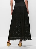 Tiered Eyelet Maxi Skirt