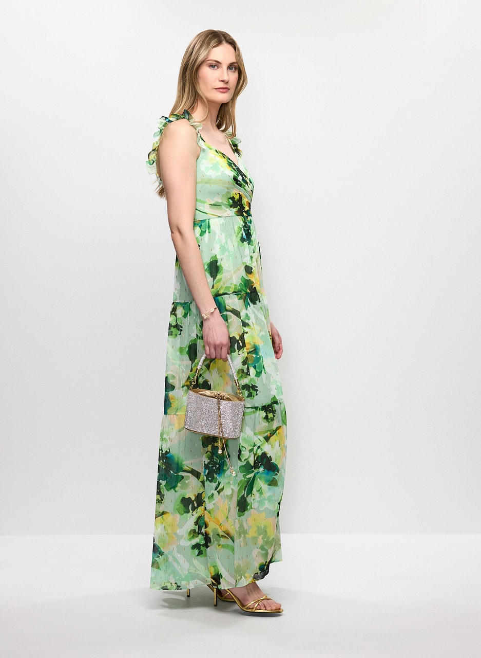 Adrianna Papell - Long Floral Chiffon Dress