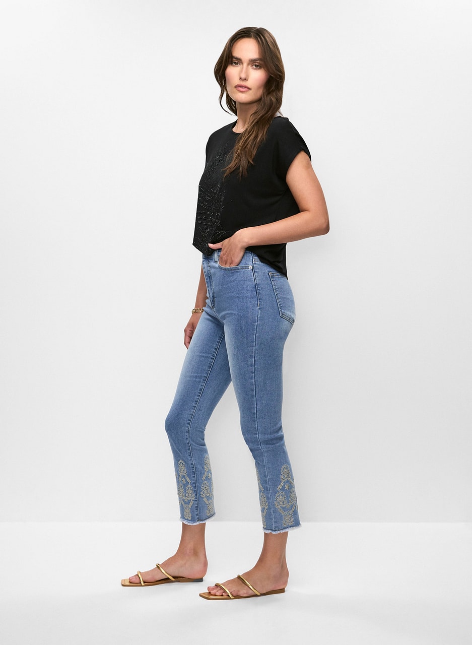 Embellished Slim Leg Jeans