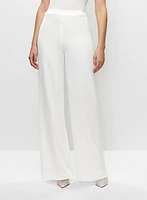 Satin Waist Wide Leg Pants