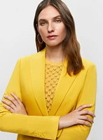 Cropped Single-Button Blazer