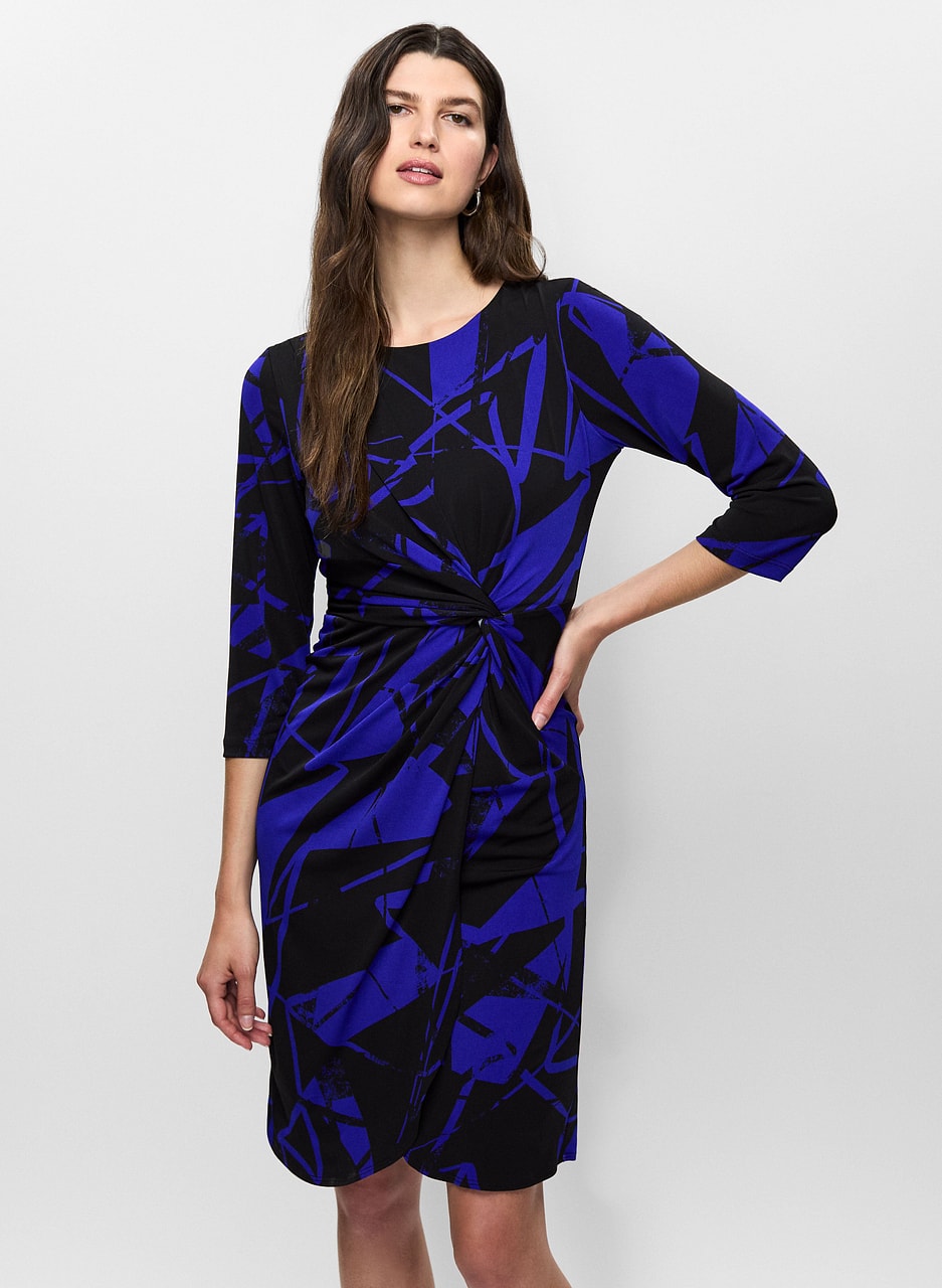 Joseph Ribkoff - Twist Front Geometric Print Dress