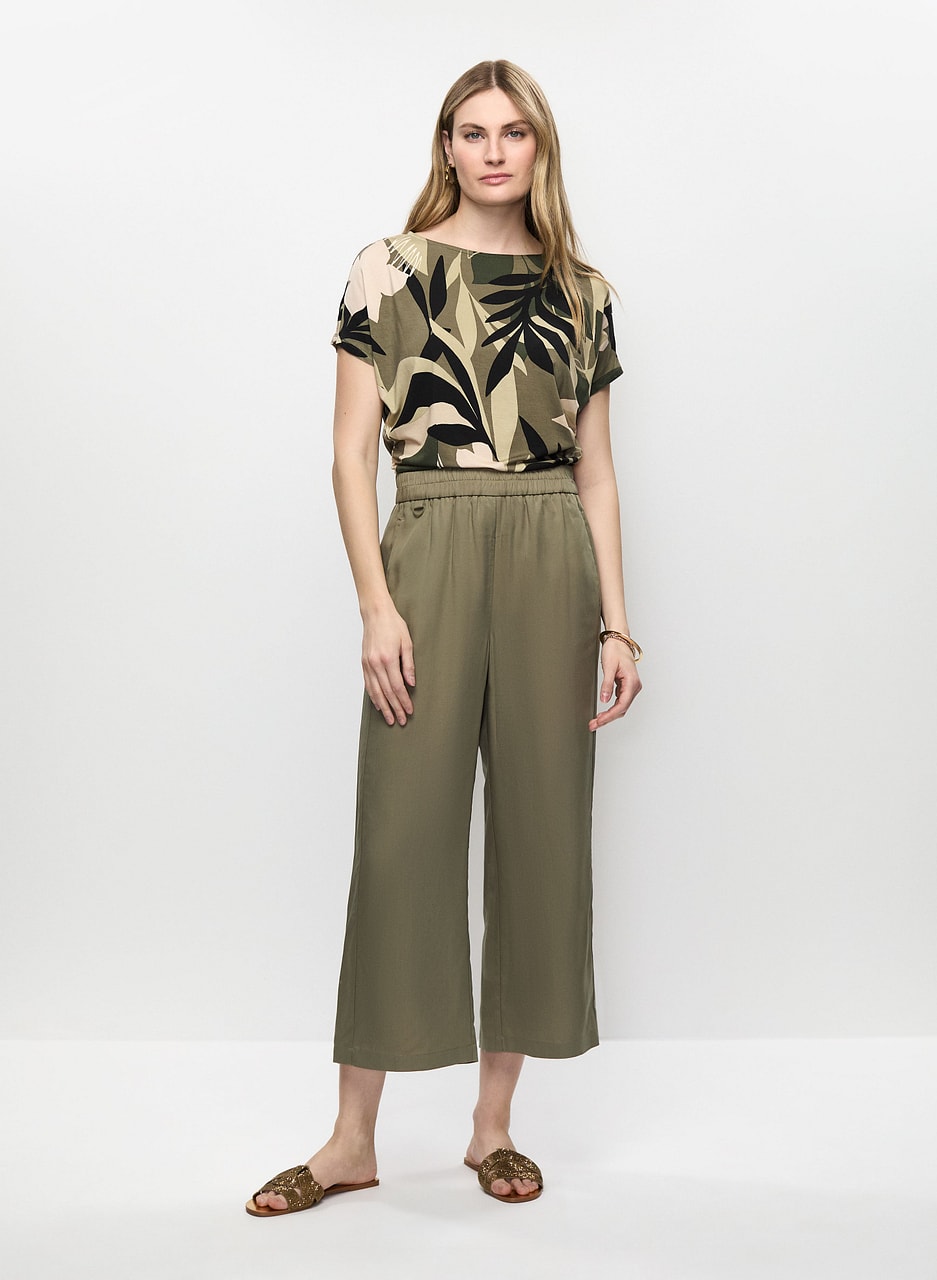 Tencel Pull-On Culotte Pants