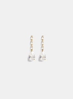 Linear Crystal Pendant Drop Earrings