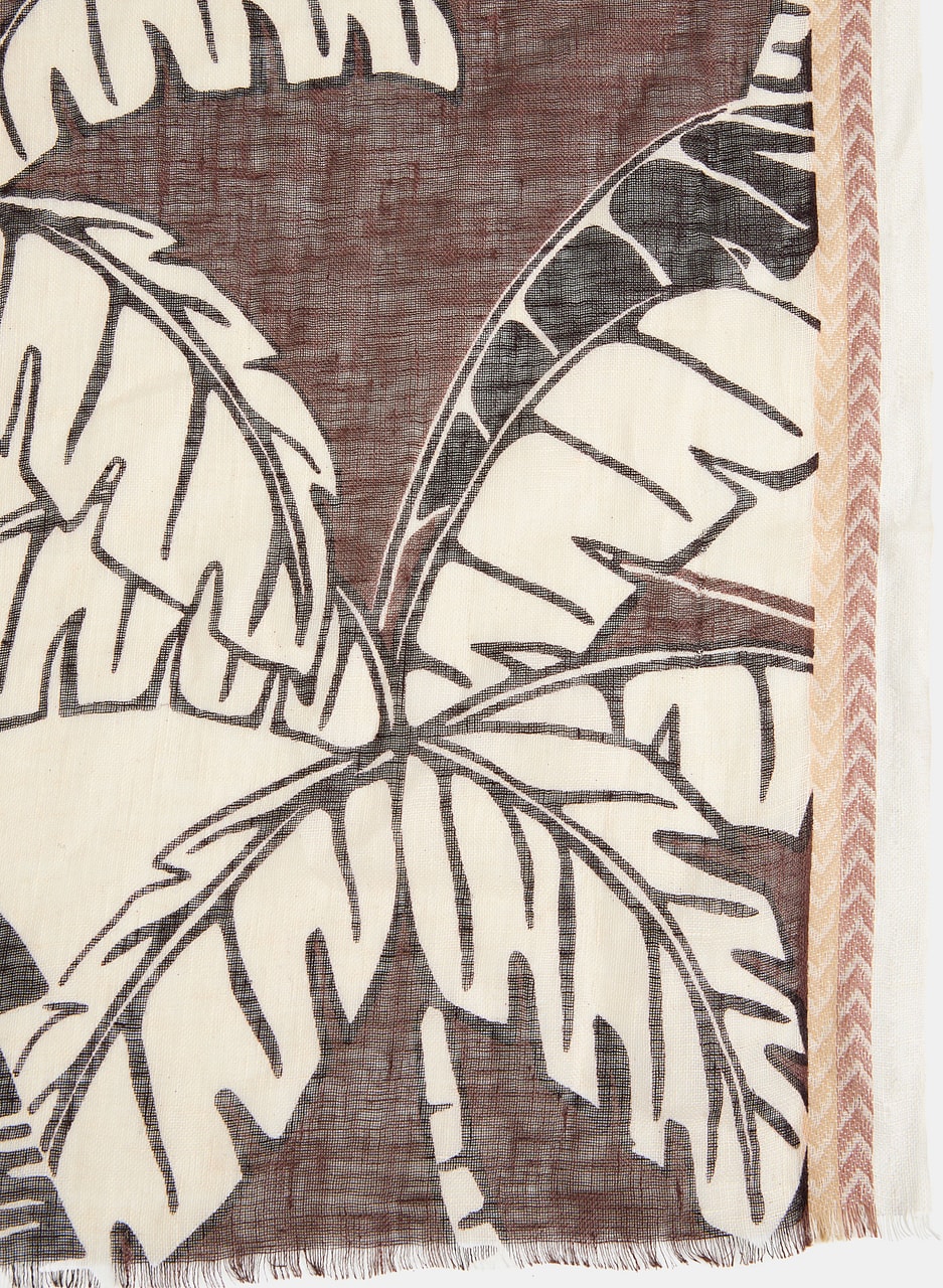 Palm Print Linen Scarf