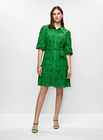 Eyelet Embroidered Shirt Dress