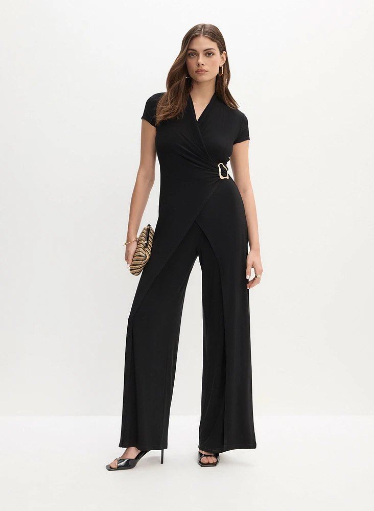 Joseph Ribkoff - V-Neck Buckle Jumpsuit