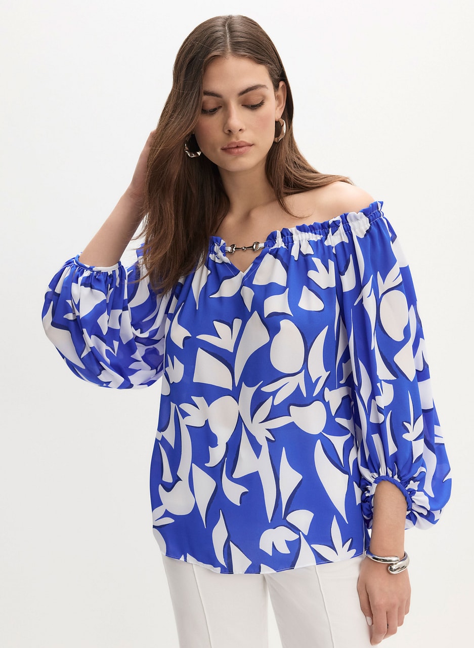 Joseph Ribkoff - Abstract Off-Shoulder Blouse