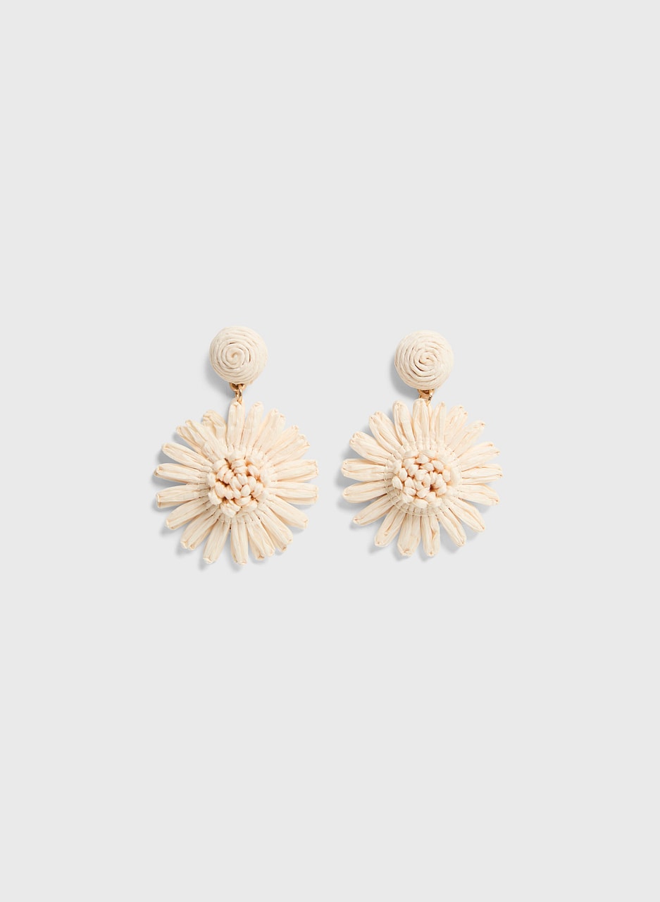 Raffia Flower Earrings