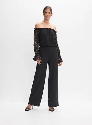 Lace & Crepe Jumpsuit