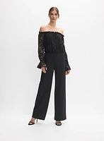 Lace & Crepe Jumpsuit