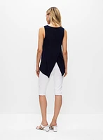 Zipper V-Neck Sleeveless Top