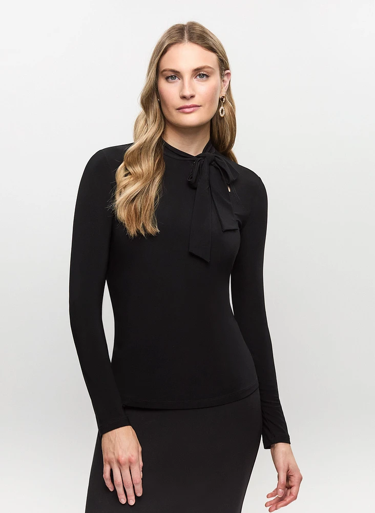 Joseph Ribkoff - Bow Neck Long Sleeve Top