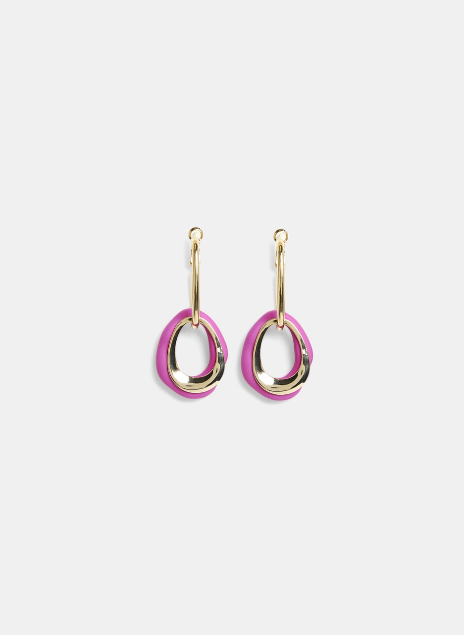 Two-Tier Oval Hoop Earrings