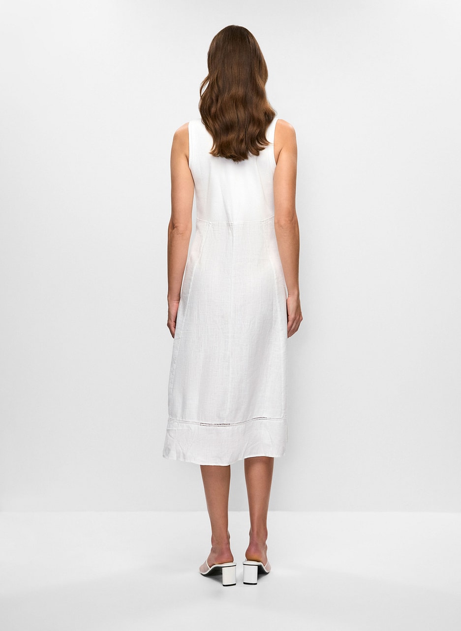 Sleeveless Linen-Blend Dress