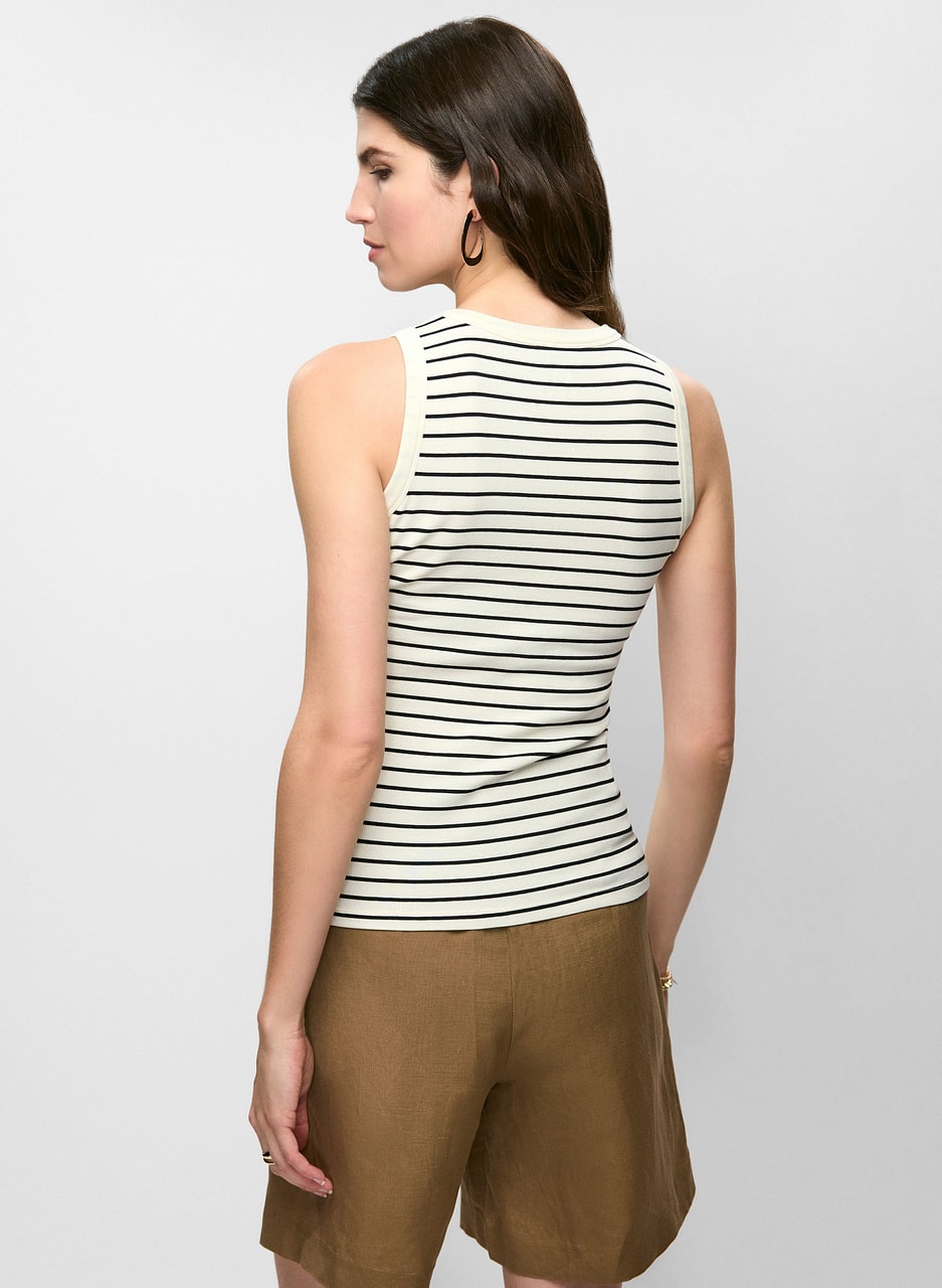 Striped Rib-Knit Tank Top