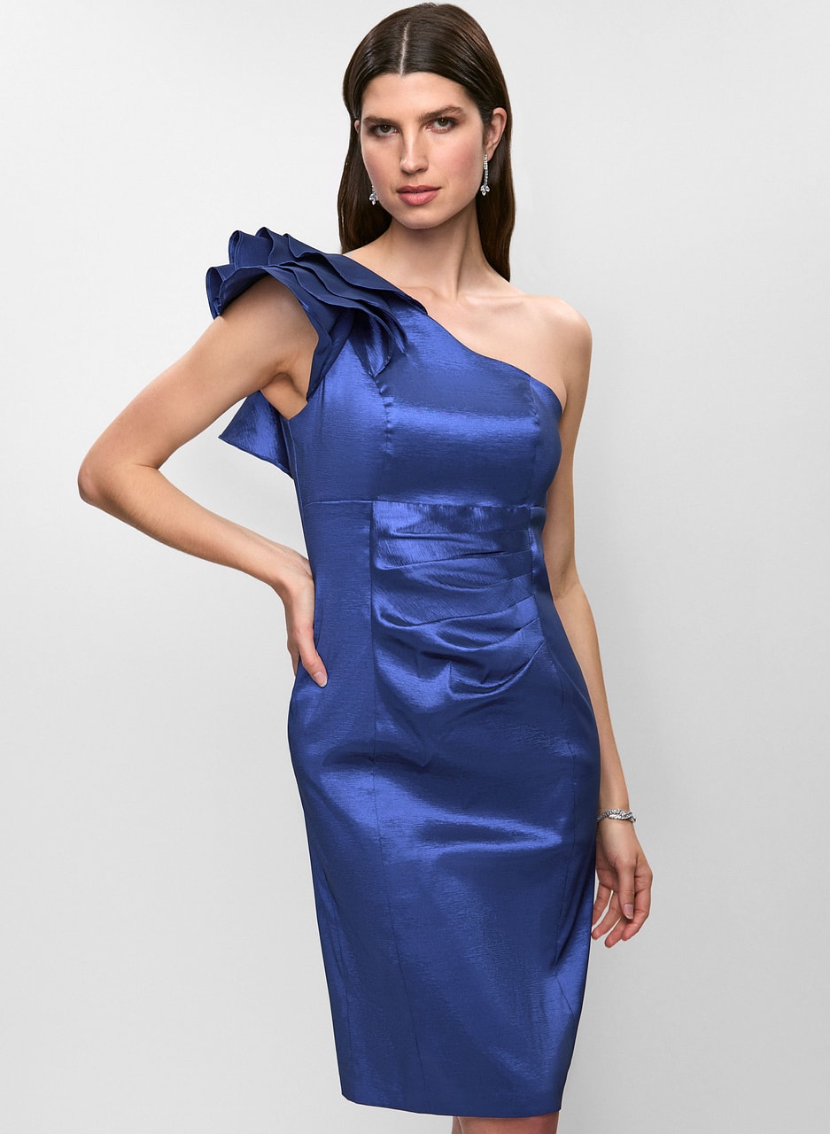 Alex Evenings - Ruffled One-Shoulder Taffeta Dress