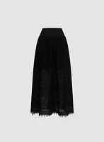 Tiered Eyelet Maxi Skirt