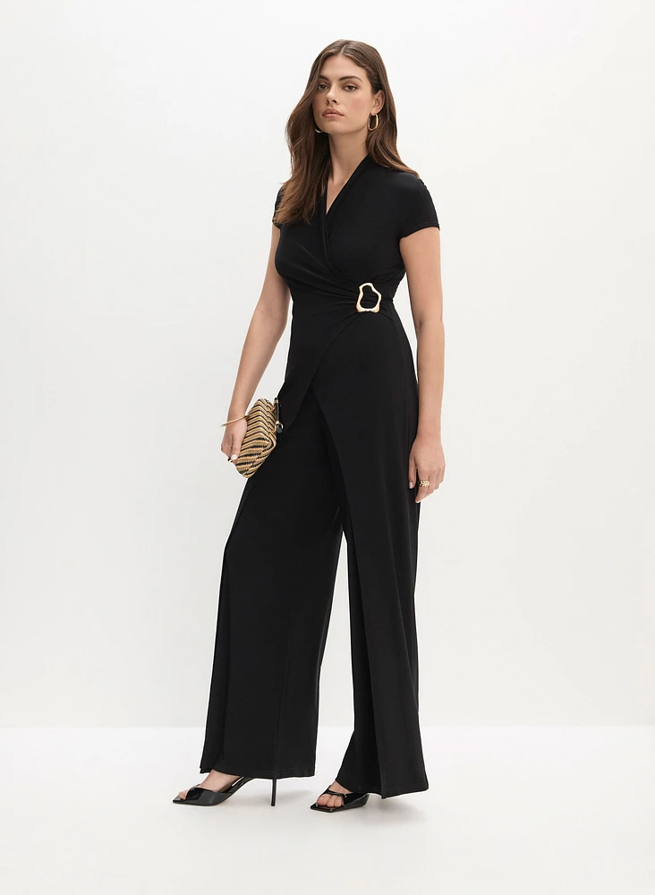 Joseph Ribkoff - V-Neck Buckle Jumpsuit