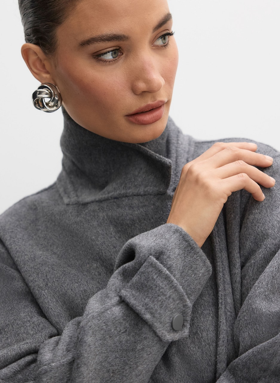 Belted Wool-Blend Coat