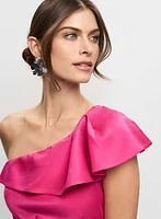 Satin One-Shoulder Dress