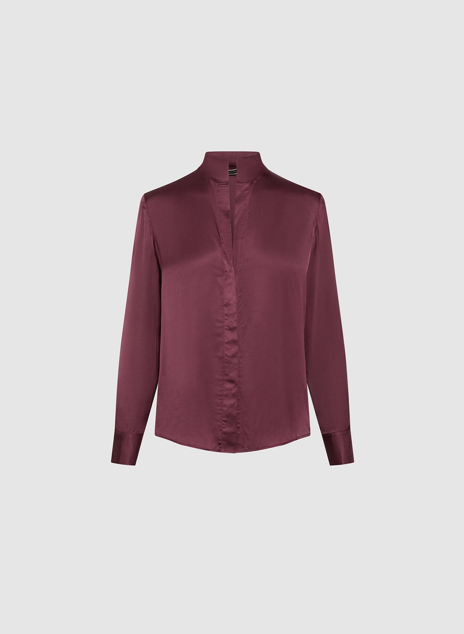 Essential Button-Up Satin Blouse