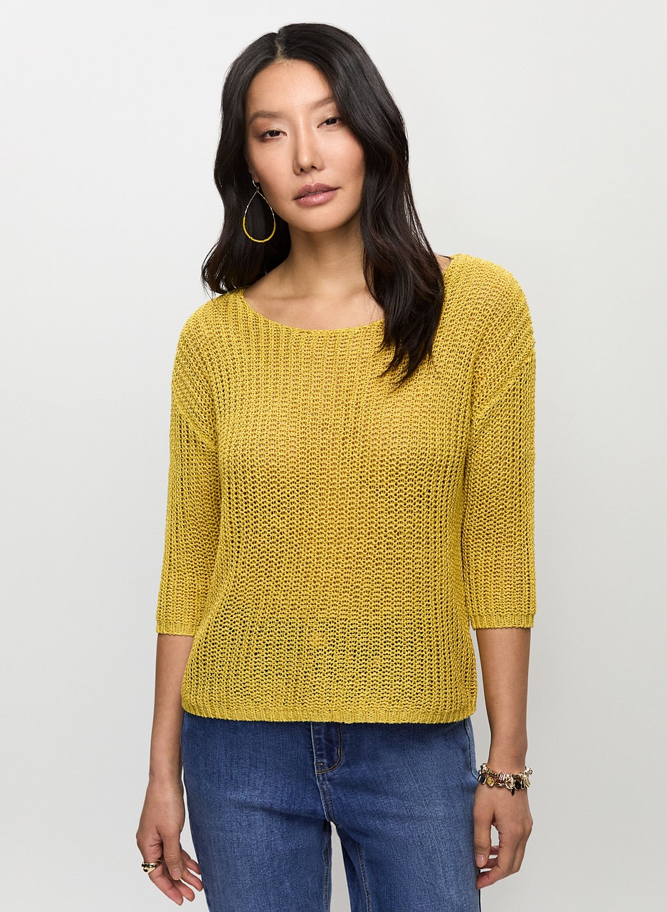 3/4 Sleeve Knit Sweater