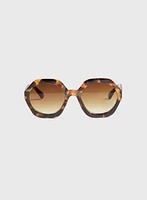 Rounded Geometric Frame Sunglasses