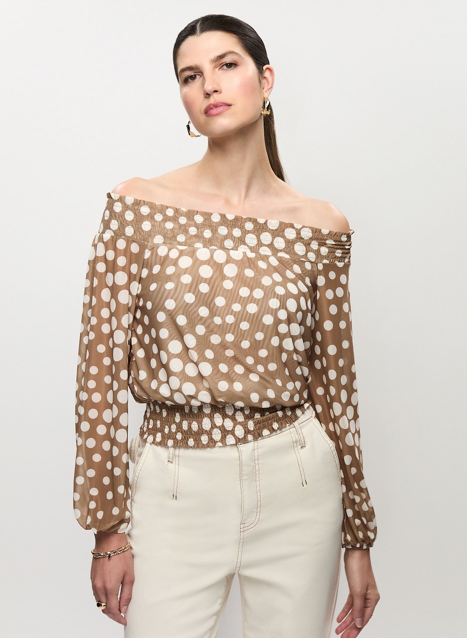 Off-the-Shoulder Polka Dot Top