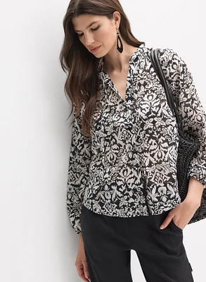 Blouse en coton à motif abstrait