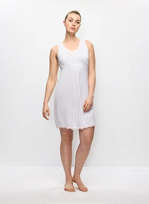 Lace Trim Animal Print Nightgown