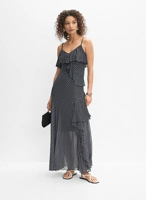 Polka Dot Chiffon Dress