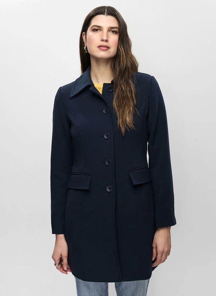 Button Detail Trench Coat