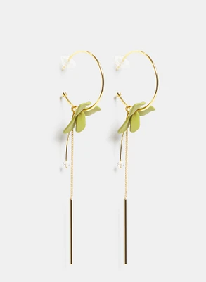 Boucles d'oreilles en anneaux à fleurs