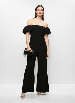 Puff Sleeve Off-The-Shoulder Jumpsuit