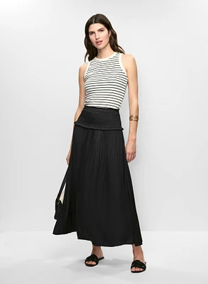 Striped Tank Top & Satin Maxi Skirt