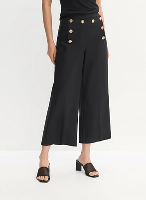 Joseph Ribkoff - Wide Leg Button Detail Pants