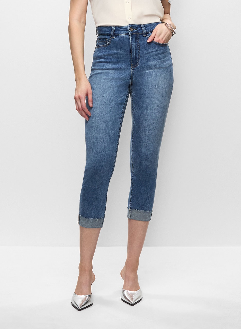 Cuffed Slim Leg Jeans